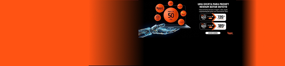Imagem promocional da Ligga com destaque para internet fibra óptica
